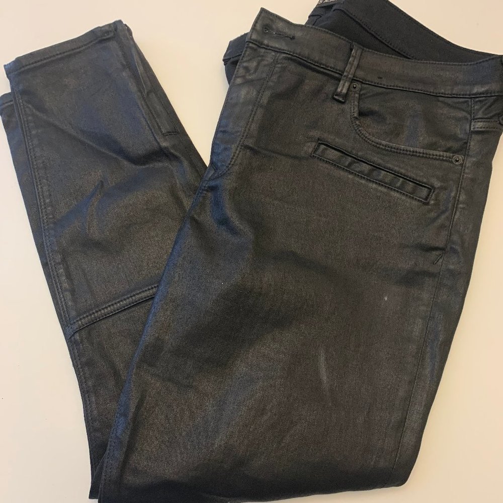 Express Coated Moto Ankle Leggings